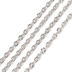 Нержавеющая Сталь Цвет Устойчивы к потускнению 304 цепи из нержавеющей стали, с катушкой, пайки, , цвет нержавеющей стали, 2x1.8x0.3 мм, около 32.8 футов (10 м) / рулон