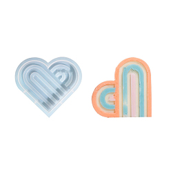 White DIY Silicone Candle Molds, for Scented Candle Making, Heart Shape, White, 13x15.6x2.7cm