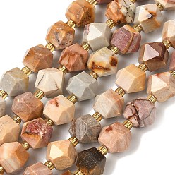 Натуральный Агат Нити из натуральных африканских агатов, граненые, восьмиугольный, 9~10.5x9~10.5x7.5~8.5 мм, отверстие : 1 мм, около 36~40 шт / нитка, 39~39.5 см