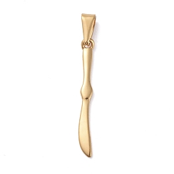 Golden 304 Edelstahl Anhänger, Messerform, golden, 33x3x3 mm, Bohrung: 8x3 mm