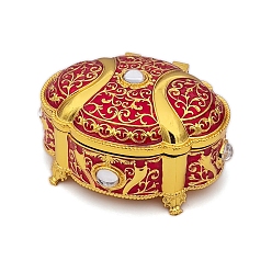 Красный Ящик для хранения ювелирных изделий из сплава, дорожный портативный футляр для ювелирных изделий, для ожерелья, Кольца, серьги и подвески, красные, 8.5x6.8x5 см