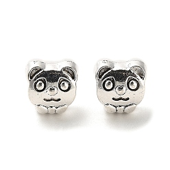 Панда Европейские сплавочные бусины тибетского стиля , без свинца и без кадмия, античное серебро, бусины с большим отверстием, панда, 10x9.5x7.5 мм, отверстие : 4.5 мм