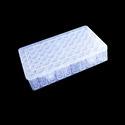 Прозрачный Прямоугольные пластиковые контейнеры для хранения органайзеров, 60Наборы мини-баночек из бисера с круглой завинчивающейся крышкой, с прямоугольными наклейками с пустыми этикетками, прозрачные, 16.5x26.7x5.5 см