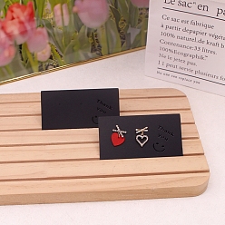 Черный Бумажные карты дисплея серьги, прямоугольник с рисунком улыбающегося лица, чёрные, 5x9 см, 100 шт / комплект