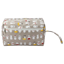 Медведь Оксфордская сумка для вязания на молнии, органайзер для хранения пряжи, сумка для крючков и спиц, медведь, 40x18x2 см