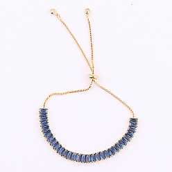 Стально-синий Теннисный браслет, браслет-слайдер из золотой латуни для женщин, стальной синий, нет размера