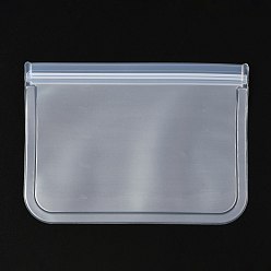 Weiß Wasserdichter, durchscheinender, wiederverschließbarer PEVA-Beutel, wiederverwendbare Aufbewahrungsbeutel für Lebensmittel, für Fleisch Obst Gemüse, weiß, 17x23x0.3 cm