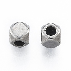 Stainless Steel Color Non-Tarnish 201 Stainless Steel Beads, Cube, Stainless Steel Color, 4x4x4mm, Hole: 2mm
