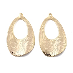 Oval Латунные подвески, реальный 18 k позолоченный, долговечный, овальные, 38.5x22.5x0.8 мм, отверстие : 1.2 мм