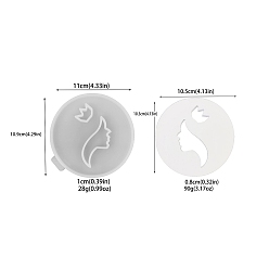Круглые Подставка для подставок своими руками, пищевая силиконовая форма, формы для литья смолы, для уф-смолы, изготовление изделий из эпоксидной смолы, белые, круглые, 110x109x10 мм