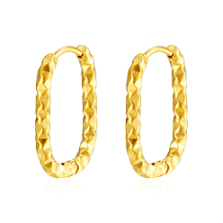 Oval Элегантные 304 серьги-кольца из нержавеющей стали, золотые, овальные, 22x16.7 мм