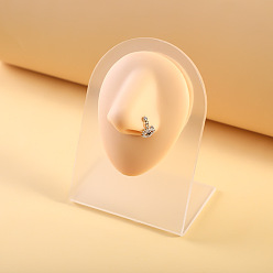 Eye 316l хирургические кольца для носа из нержавеющей стали с микропрорезью и прозрачным кубическим цирконием в форме буквы L, цвет нержавеющей стали, глаз, 7 мм, штифты : 0.8 мм