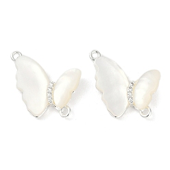 Посеребрённый Латунные микро проложить кубического циркония подвески, без кадмия, без никеля и без свинца, с оболочкой, бабочки прелести, 925 серебро покрытием, 16x16x4 мм, отверстие : 1.2 мм
