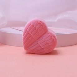 Pale Violet Red Cartoon Heart Ring Box, Necklace Storage Box, Heart, Pale Violet Red, 5.2x4.6x4cm