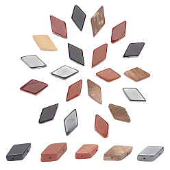 Mixed Stone 20Pcs 5 Style Gemstone Multi-Strand Links, Rhombus, 17.5~22x9.5~11.5x5.5~6.5mm, Hole: 1~1.5mm, 4pcs/style