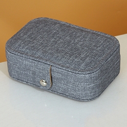 Стально-синий Искусственная кожа с ворсом ящик для хранения ювелирных изделий, дорожный портативный футляр для ювелирных изделий, для ожерелья, Кольца, серьги и подвески, стальной синий, 16x11x5 см