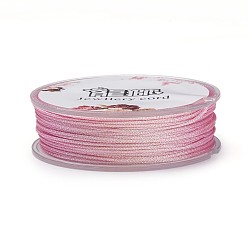 Rose Nacré Fil métallique en polyester, perle rose, 1mm, environ 32.8 yards (30m)/rouleau