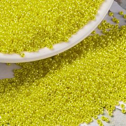 (RR422) Opaque Yellow Luster MIYUKI Round Rocailles Beads, Japanese Seed Beads, (RR422) Opaque Yellow Luster, 15/0, 1.5mm, Hole: 0.7mm, about 5555pcs/bottle, 10g/bottle