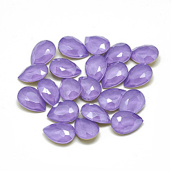 Танзания Сделай сам указал назад k 9 стеклянные кабошоны со стразами, случайный цвет с задней крышкой или необработанный (без покрытия), стиль мокко, граненые, слеза, танзанитом, 8x6x3.5 мм