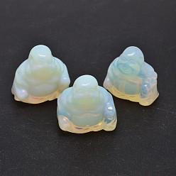 Opalite Buddha Opalite Home Display Decorations, 31~32x30~31x17~18mm