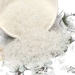 Белый Дым 12/0 круглый стеклянный бисер класса А, прозрачные цвета радуги, серый, 12/0, 2x1.5 мм, отверстие : 0.9 мм, около 30000 шт / упаковка