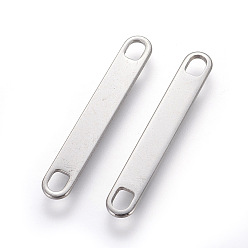 201 Stainless Steel Не тускнеют 201 соединители из нержавеющей стали, овальные, 30x4.5x1 мм, отверстие : 3.5x2.5 мм