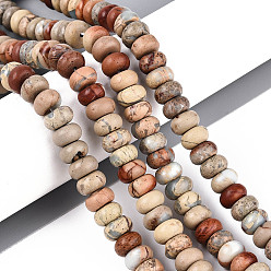 Аква Терра Яшма Натуральные бусины из аква терра яшмы, рондель, 8~8.5x5~6 мм, отверстие : 1 мм, около 78~79 шт / нитка, 15.16 дюйм (38.5 см)