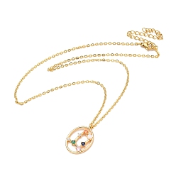 Близнецы Красочное ожерелье с подвеской в виде созвездия кубического циркония, золотые украшения 304 из нержавеющей стали для женщин, Близнецы, 15.75 дюйм (40 см)