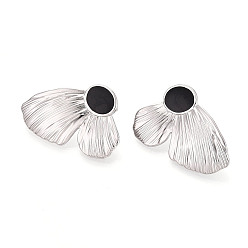 Нержавеющая Сталь Цвет 304 серьги из нержавеющей стали эмаль, бабочка, цвет нержавеющей стали, 37x24.5~25 мм