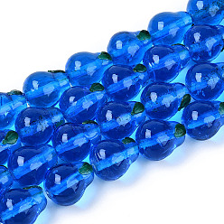 Королевский синий Бусины лэмпворк , грушевые обереги, королевский синий, 14~15x11.5~12x11.5~12 мм, отверстие : 0.9~1.2 мм, около 20 шт / нитка, 11.22~11.42'' (28.5~29 см)