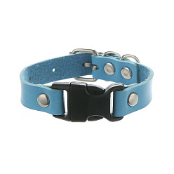 Небесно-голубой Браслеты из искусственной кожи, сплава и пластика для мужчин и женщин, платина, голубой, 9-7/8 дюйм (25 см)