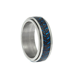 Черный Вращающиеся 304 вращающиеся кольца из нержавеющей стали, Широкие кольца в форме листа для женщин и мужчин, чёрные, 8 мм, размер США 8 (18.1 мм)