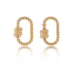 Золотой Брелок с карабином из латуни, для изготовления ожерелий, овальные, золотые, 10x14.5x4 мм