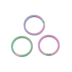 Rainbow Color Ионное покрытие (ip) 304 соединительное кольцо из нержавеющей стали, без никеля , круглые кольца, Радуга цветов, 12x0.8 мм