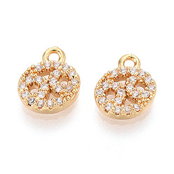 Рак Латунные микро проложить кубического циркония прелести, двенадцать созвездий, долговечный, без никеля , реальный 18 k позолоченный, рак, 8.5x8x2 мм, отверстие : 1.2 мм