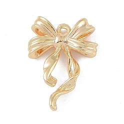 Золотой Латунные подвески, бантом, золотые, 19.5x13.5x3.5 мм, отверстие : 1 мм