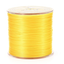 Желтый Плоская эластичная эластичная нить с японскими кристаллами, для браслетов изготовление ювелирных изделий из драгоценных камней ремесло из бисера, желтые, 0.5 мм, около 328 ярдов (300 м) / рулон