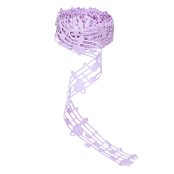 Средний Фиолетовый Полые кружева тиснением ленты ленты поделки швейные украшения свадебные аксессуары, музыка к сведению, средне фиолетовый, 30 мм