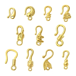 Golden 11Pcs 11 Styles 304 Stainless Steel Hook Clasps, Golden, 7~17x5~
8x1.5~4mm, Hole: 1~2.5mm, 1pc/style