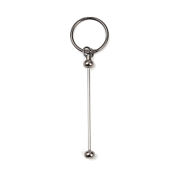 Черный Цвет Металла Железные стержни для ключей с бусинами, металлический черный , 112 мм