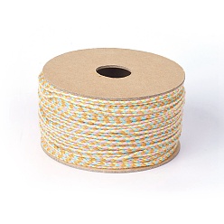 Разноцветный Хлопковый шнур макраме, плетеная веревка, для настенного крепления, ремесла, Подарочная упаковка, красочный, 2 мм, около 21.87 ярдов (20 м) / рулон