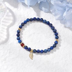 Ляпис-Лазурь Природные лазурит браслеты простирания, лист, внутренний диаметр: 2-3/8 дюйм (5.9 см), бусины : 6~7 мм