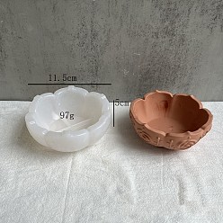 White Lotus Storage Bowl Silicone Molds, Resin Casting Coaster Molds, For UV Resin, Epoxy Resin Craft Making, White, 115x50mm
