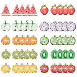 (52) Непрозрачная лаванда 40 шт 10 стили подвески из легкого сплава с эмалью, без кадмия, без никеля и без свинца, разнообразные, разноцветные, 26~28x19~23x1.5~2 мм, отверстие : 1.6~2 мм, 4 шт / стиль