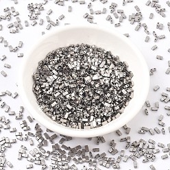 (HTL190) Никелированный Миюки половина бусины тила, японский бисер, 2 отверстие, (htl 190) никелированный, 5x2.3x1.9 мм, Отверстие: 0.8 мм, о 250 шт / бутылка, 10 г / бутылка