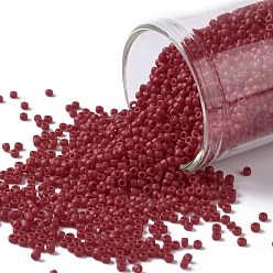 (45F) Opaque Frost Pepper Red Toho runde Rocailles, japanische Rocailles, (45 f) undurchsichtiges Frostpfefferrot, 15/0, 1.5 mm, Bohrung: 0.7 mm, über 3000pcs / Flasche, 10 g / Flasche