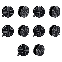 Черный 10шт. 304 серьги-манжеты из нержавеющей стали Vortex, украшения в стиле панк для мужчин и женщин, чёрные, 11x11.5x17 мм