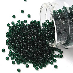 (RR156) Transparent Dark Emerald Миюки круглые бусины рокайль, японский бисер, 8/0, (rr 156) прозрачный темный изумруд, 8/0, 3 мм, отверстие : 1 мм, Около 19000~20500 шт / фунт