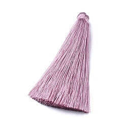 Сливовый Большие подвески с кисточкой из хлопковой нити, слива, 70~73x9~10 мм