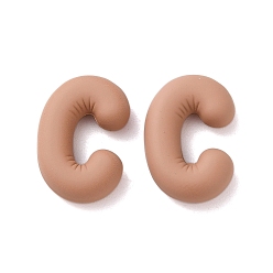 Letter C Акриловые подвески краскораспылительные, прорезиненный стиль, коричневые, буква С, 22x15x6 мм, отверстие : 1.5 мм